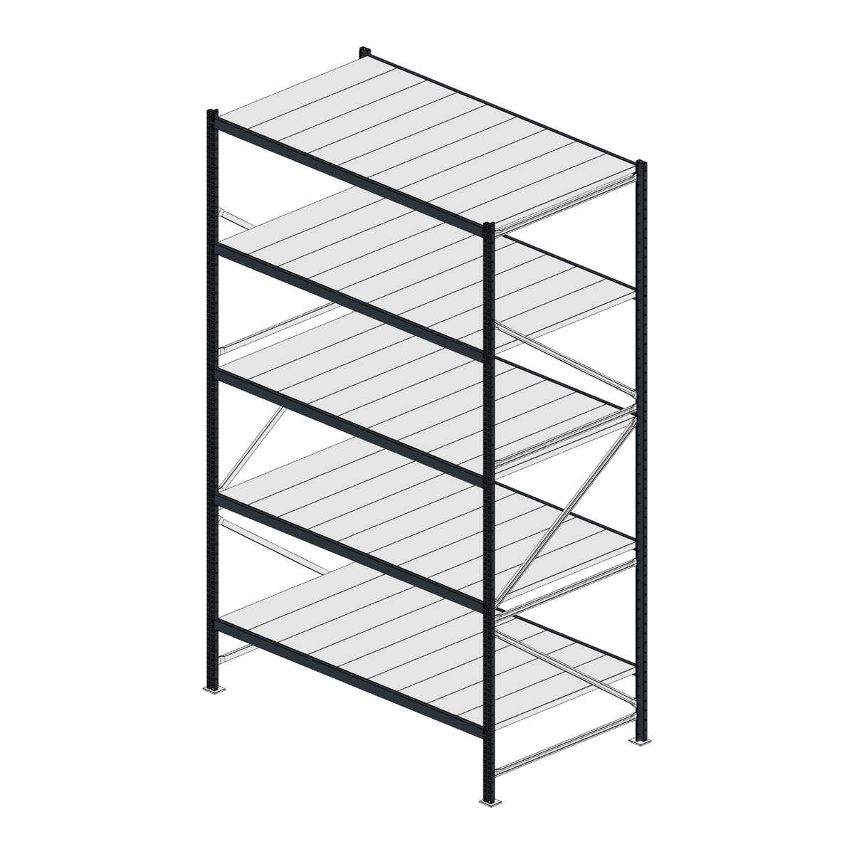 Scaffalatura MM50 modulo base RAL 7016 3000x1800x1000 mm