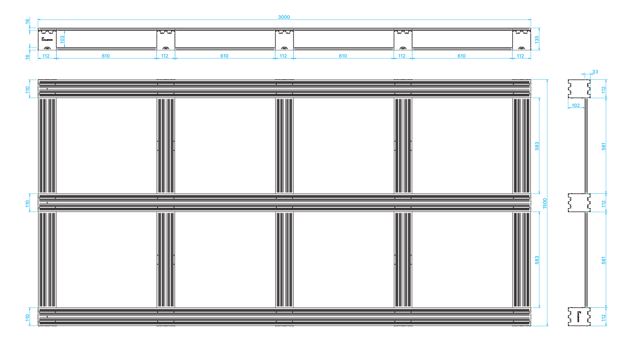 4-Way Galvanized Steel Pallet - Size 1500x3000 mm 