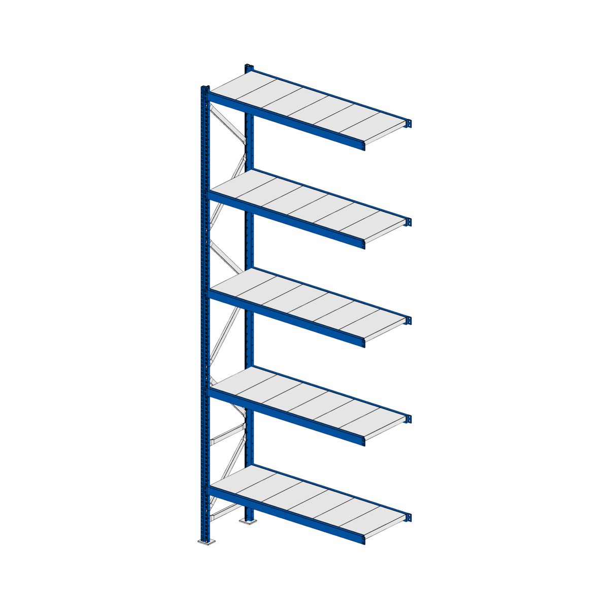 Scaffalatura MM50 modulo aggiuntivo RAL 5010 3000x1200x400 mm