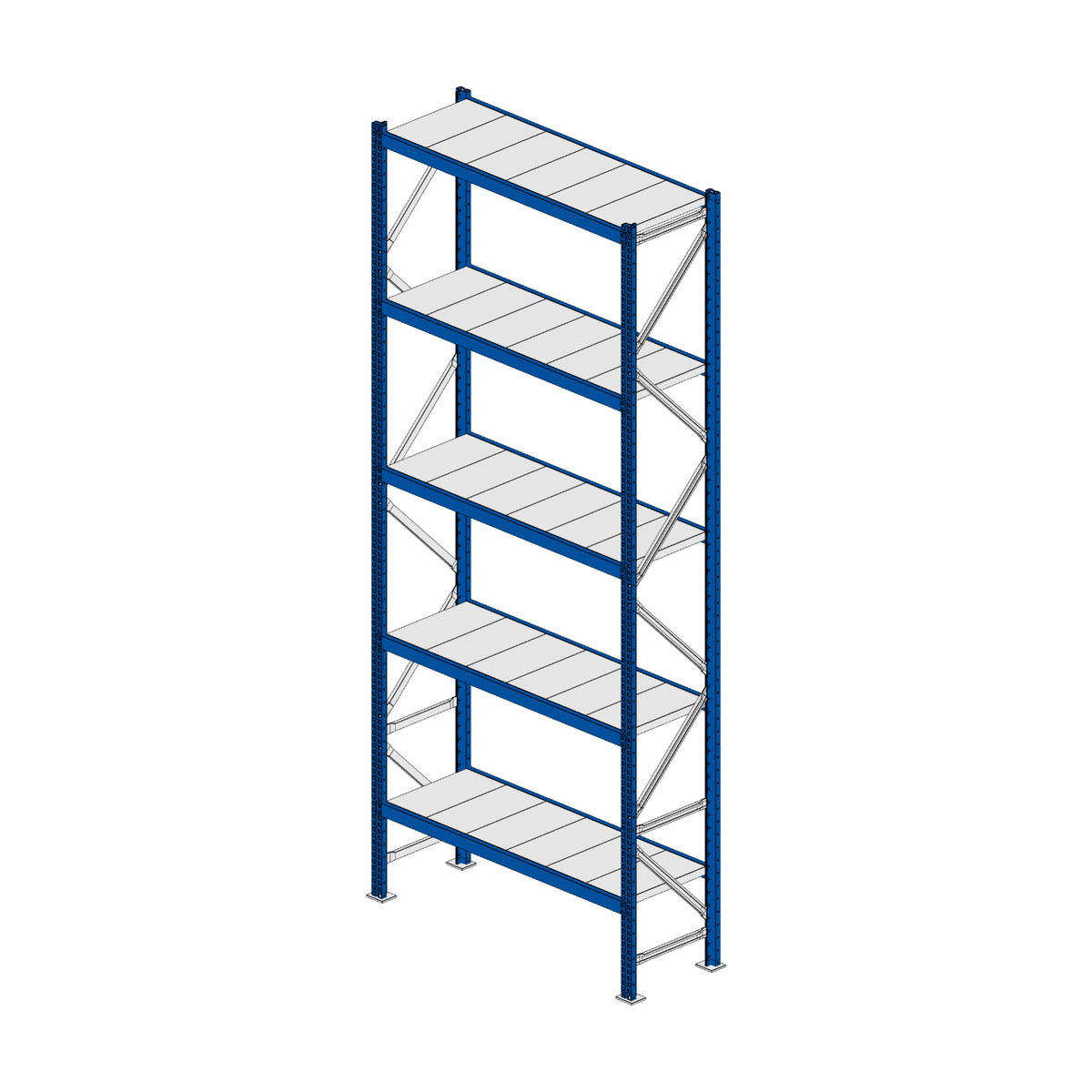 Scaffalatura MM50 modulo base RAL 5010 3000x1200x400 mm