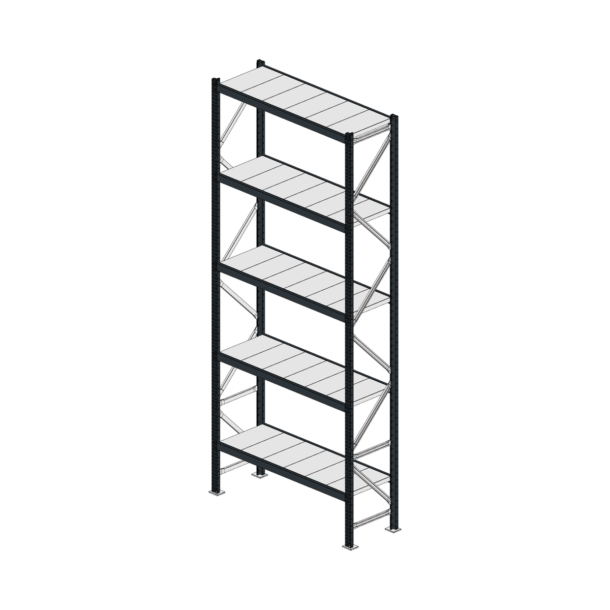 Scaffalatura MM50 modulo base RAL 7016 3000x1200x400 mm