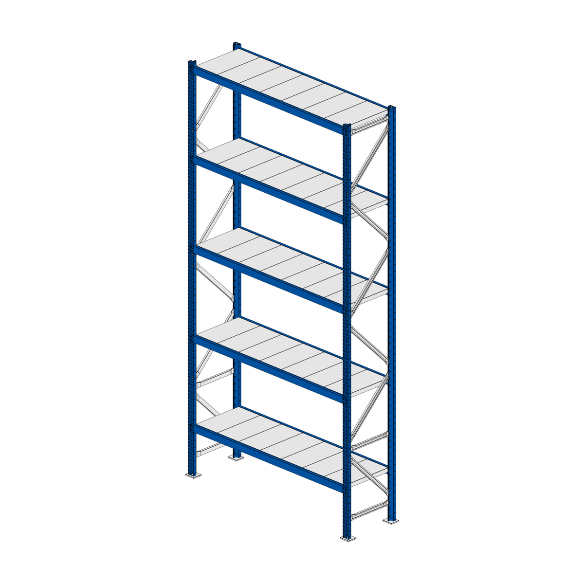 Scaffalatura MM50 modulo base RAL 5010 3000x1400x400 mm