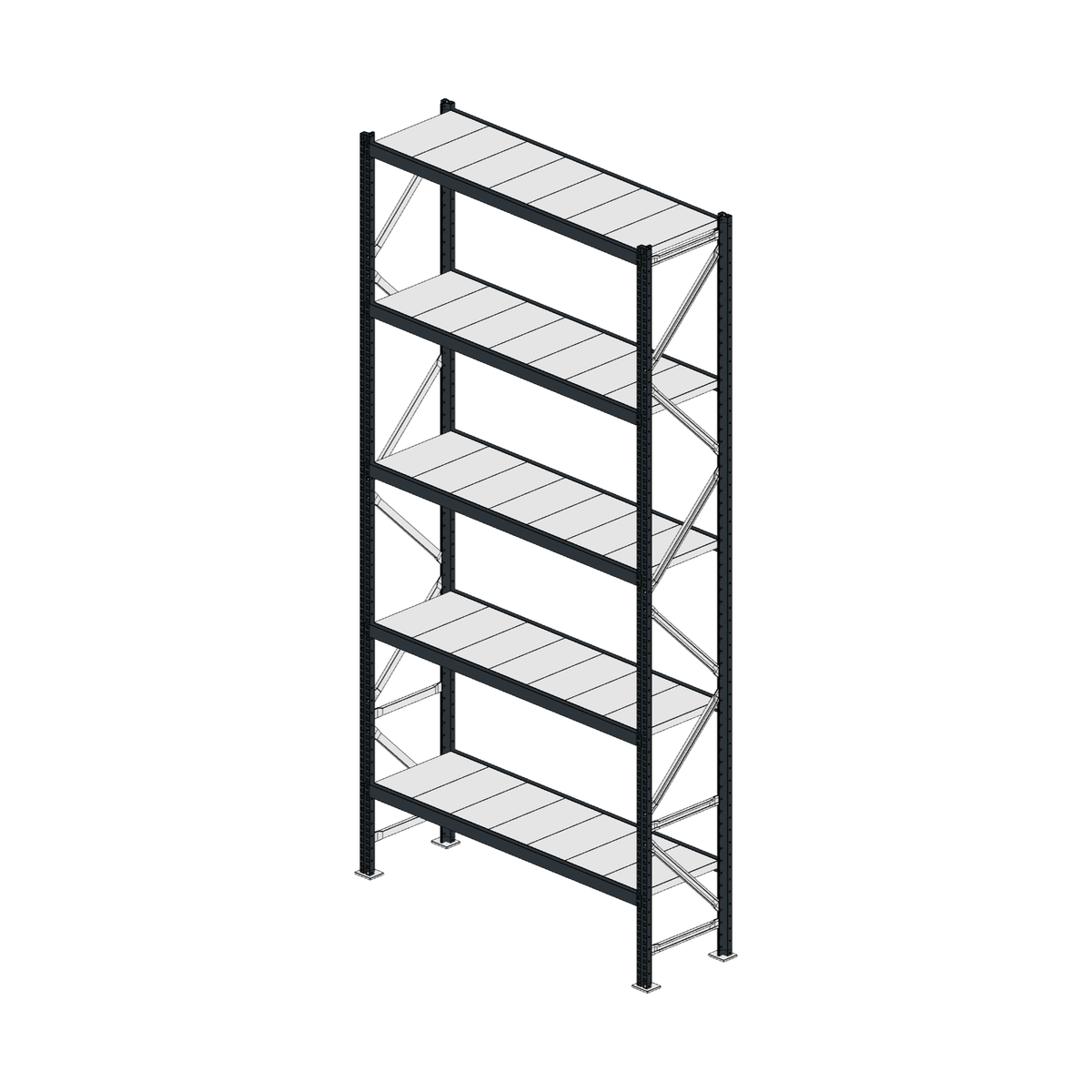 Scaffalatura MM50 modulo base RAL 7016 3000x1400x400 mm