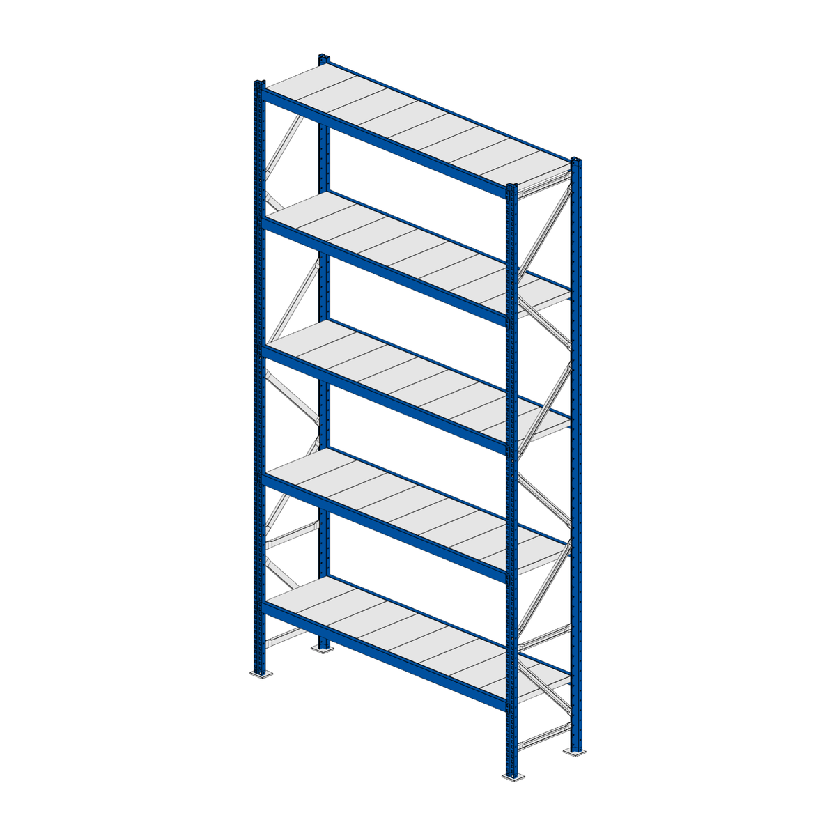 Scaffalatura MM50 modulo base RAL 5010 3000x1600x400 mm