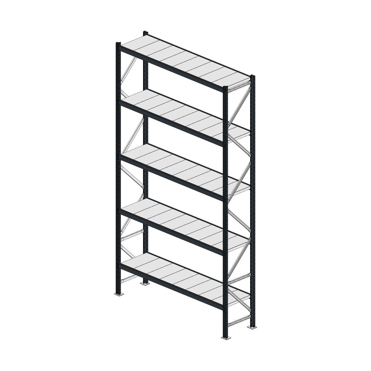 Scaffalatura MM50 modulo base RAL 7016 3000x1600x400 mm