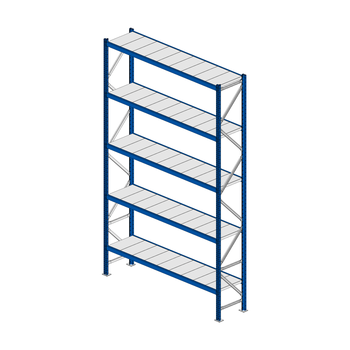 Scaffalatura MM50 modulo base RAL 5010 3000x1800x400 mm