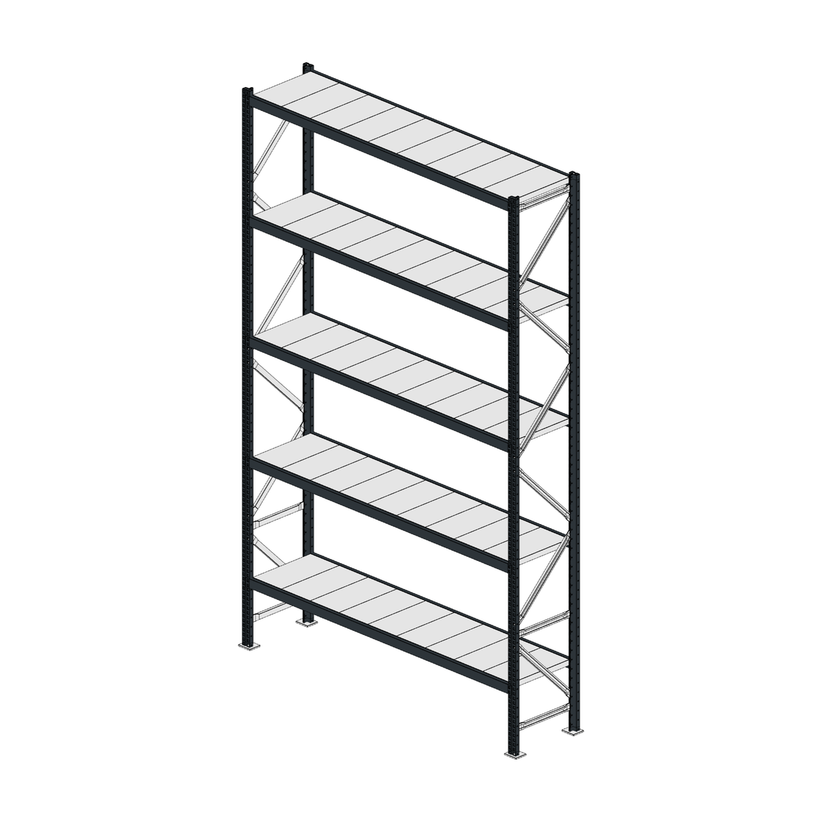 Scaffalatura MM50 modulo base RAL 7016 3000x1800x400 mm