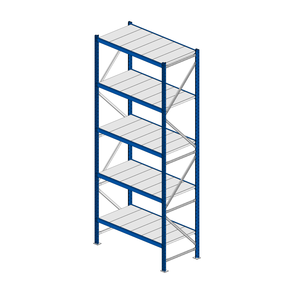 Scaffalatura MM50 modulo base RAL 5010 3000x1200x600 mm