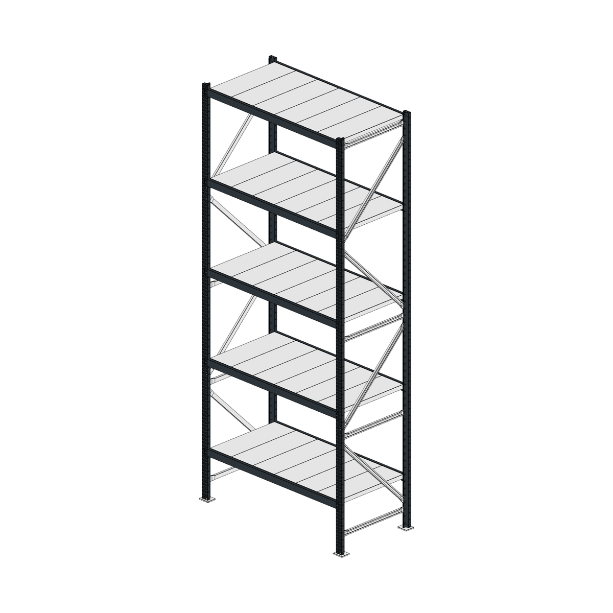 Scaffalatura MM50 modulo base RAL 7016 3000x1200x600 mm