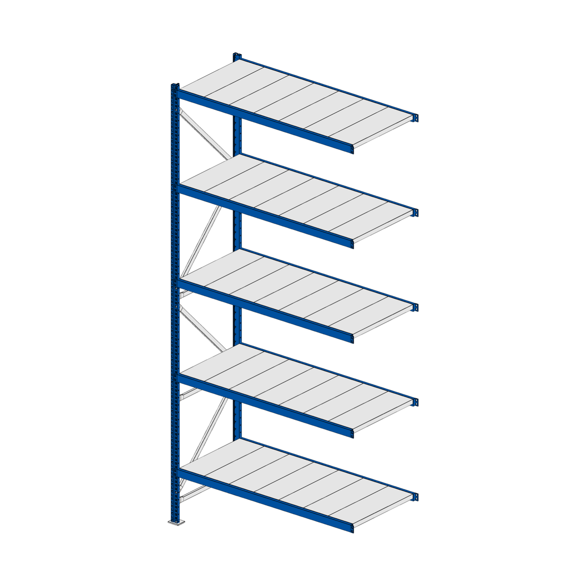 Scaffalatura MM50 modulo aggiuntivo RAL 5010 3000x1400x600 mm