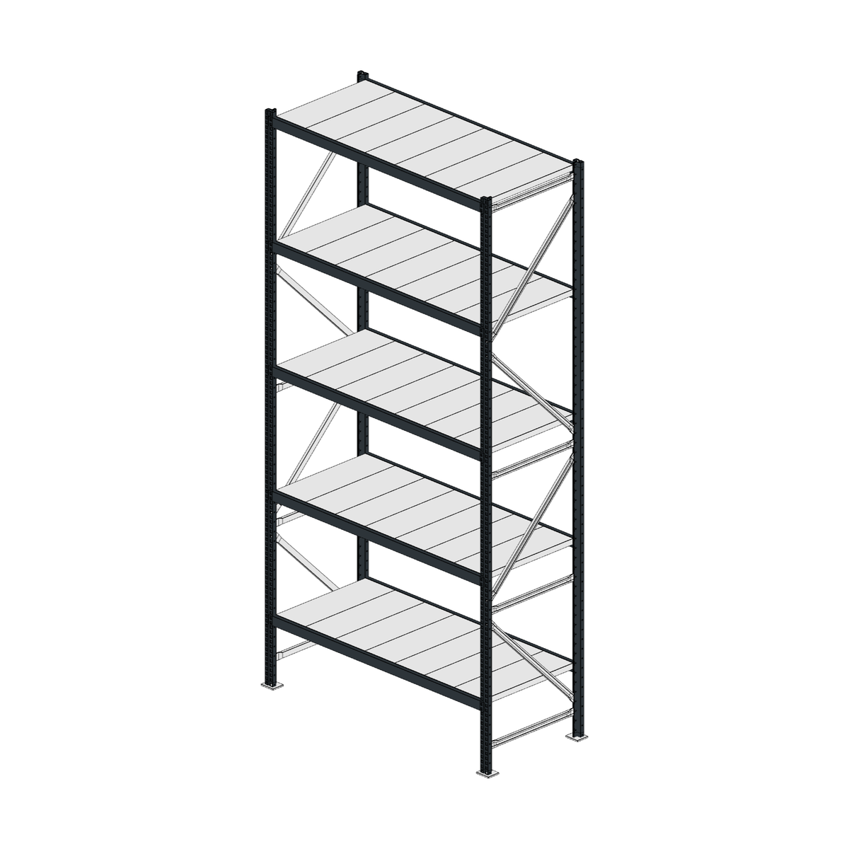 Scaffalatura MM50 modulo base RAL 7016 3000x1400x600 mm