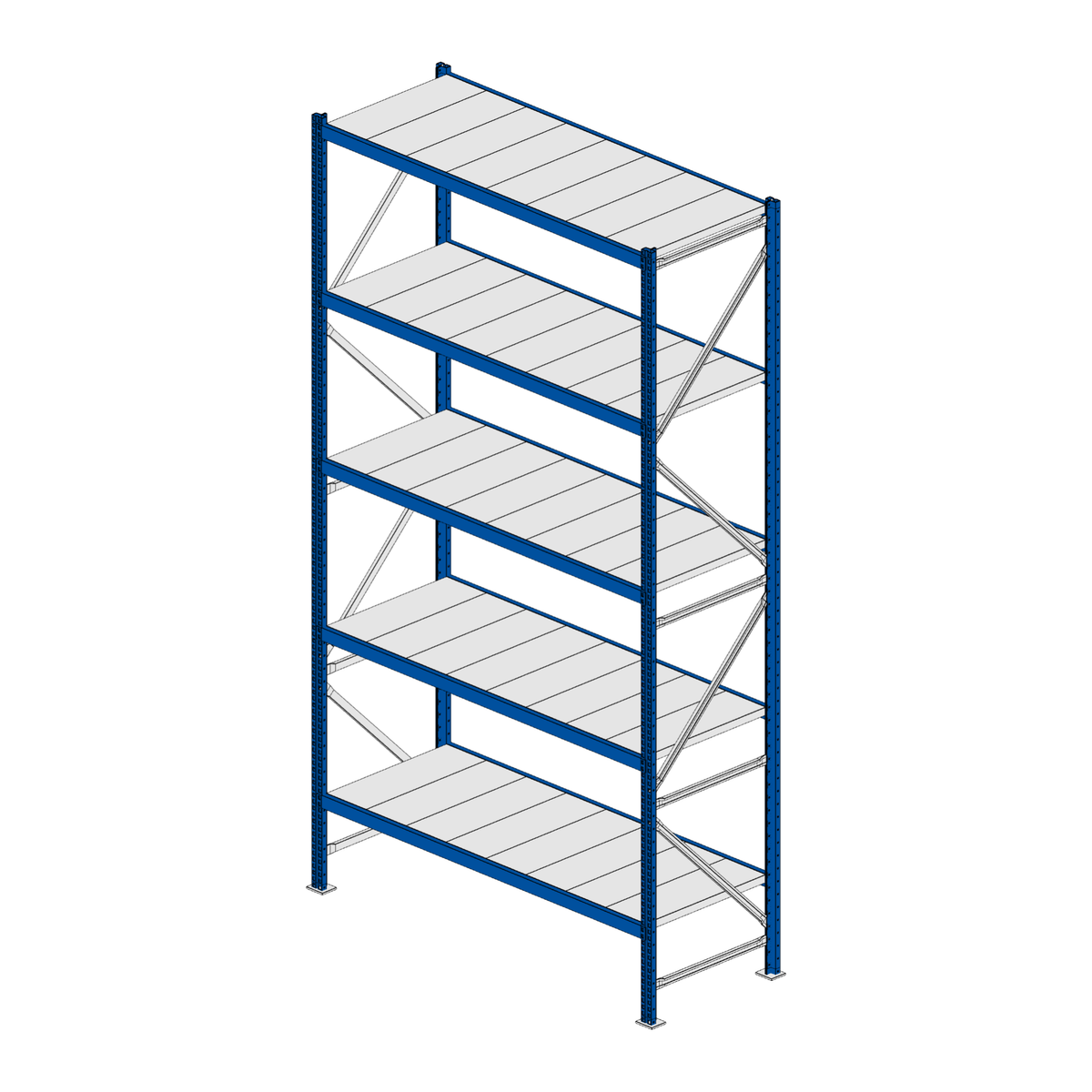 Scaffalatura MM50 modulo base RAL 5010 3000x1600x600 mm