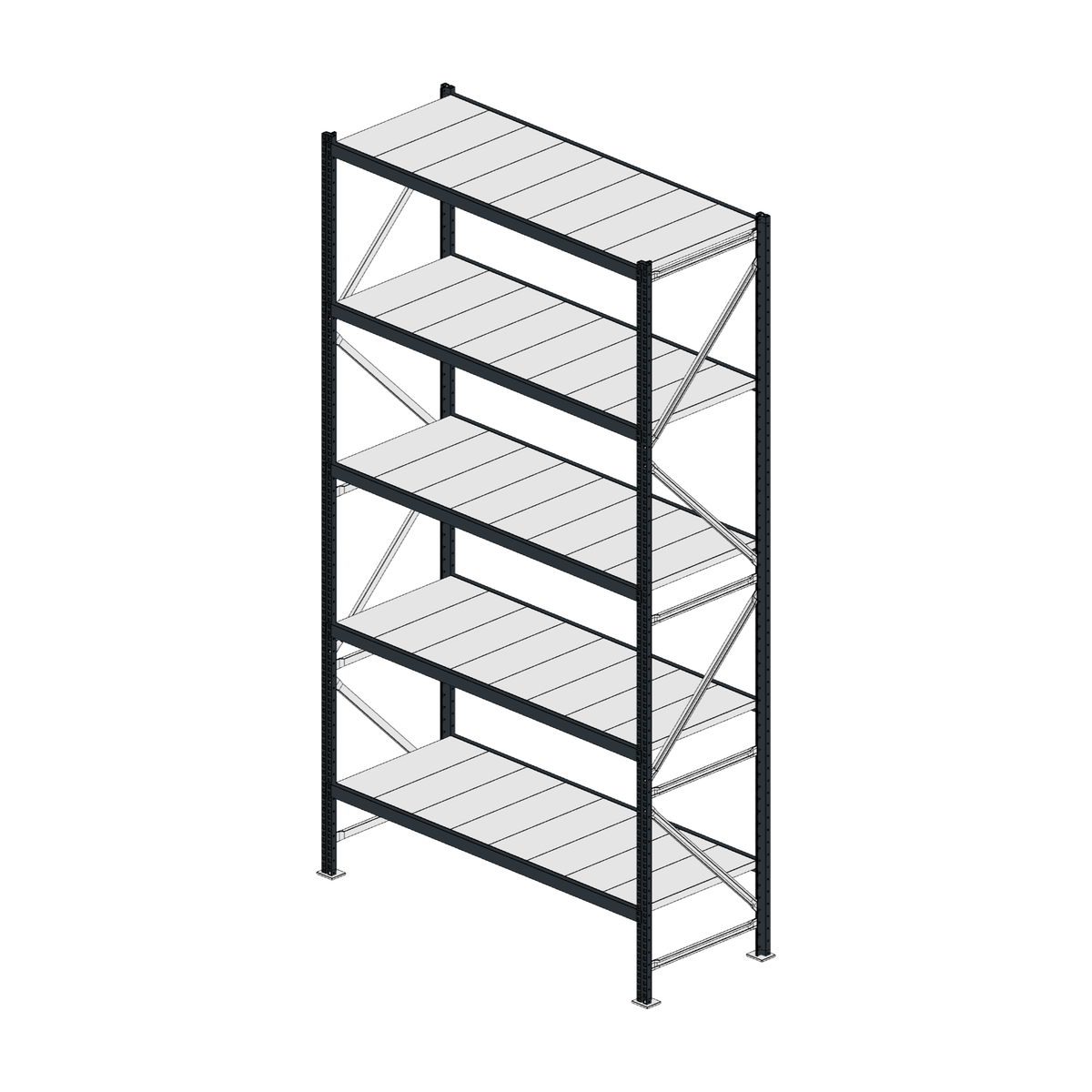 Scaffalatura MM50 modulo base RAL 7016 3000x1600x600 mm