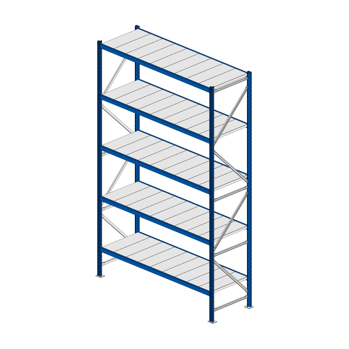 Scaffalatura MM50 modulo base RAL 5010 3000x1800x600 mm