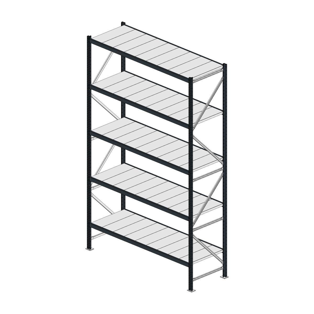 Scaffalatura MM50 modulo base RAL 7016 3000x1800x600 mm
