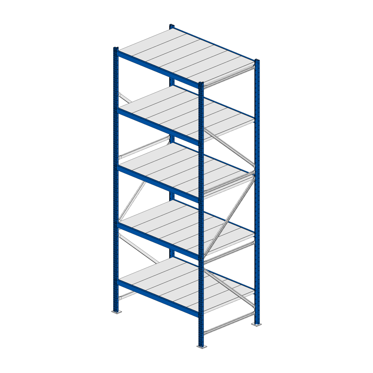 Scaffalatura MM50 modulo base RAL 5010 3000x1200x800 mm