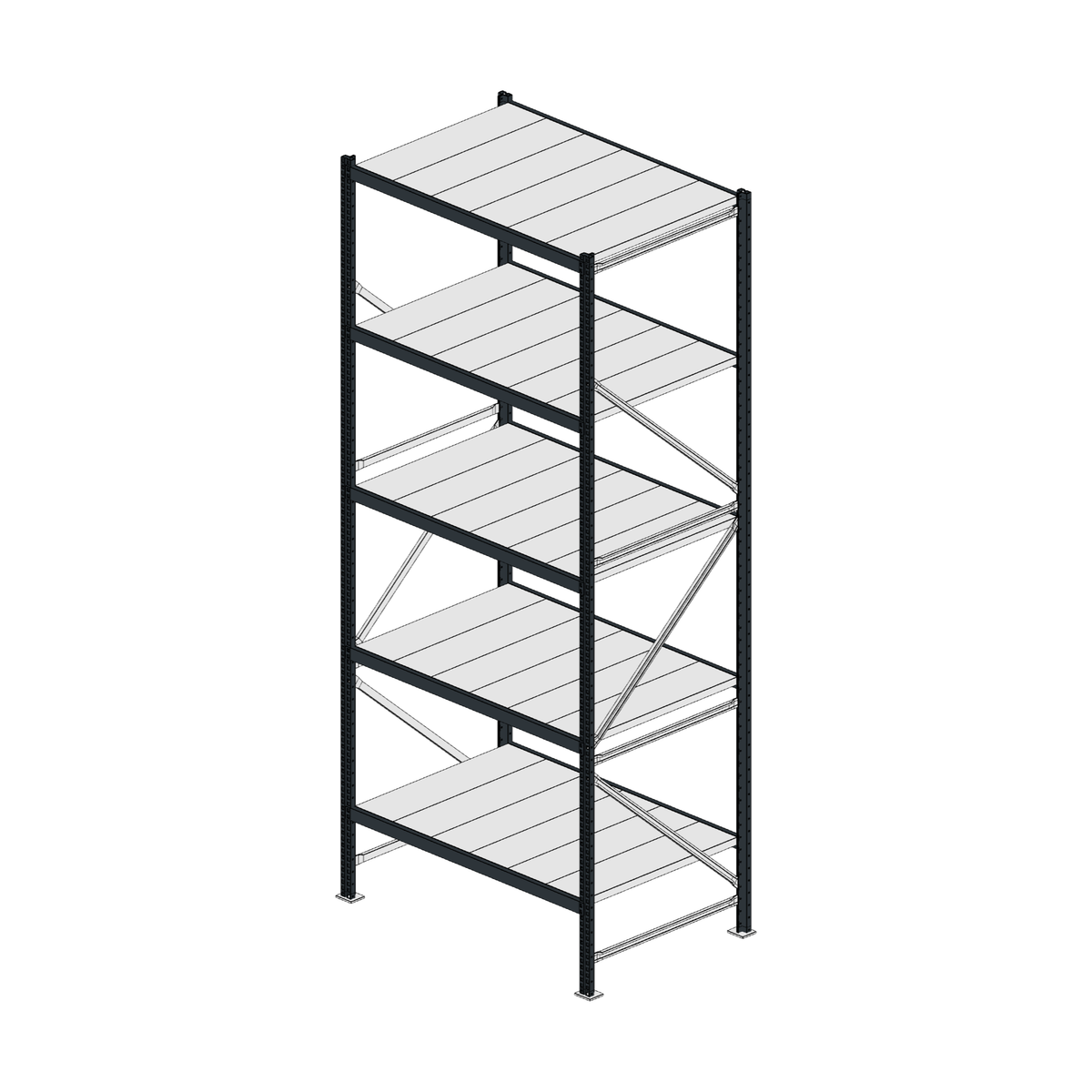 Scaffalatura MM50 modulo base RAL 7016 3000x1200x800 mm
