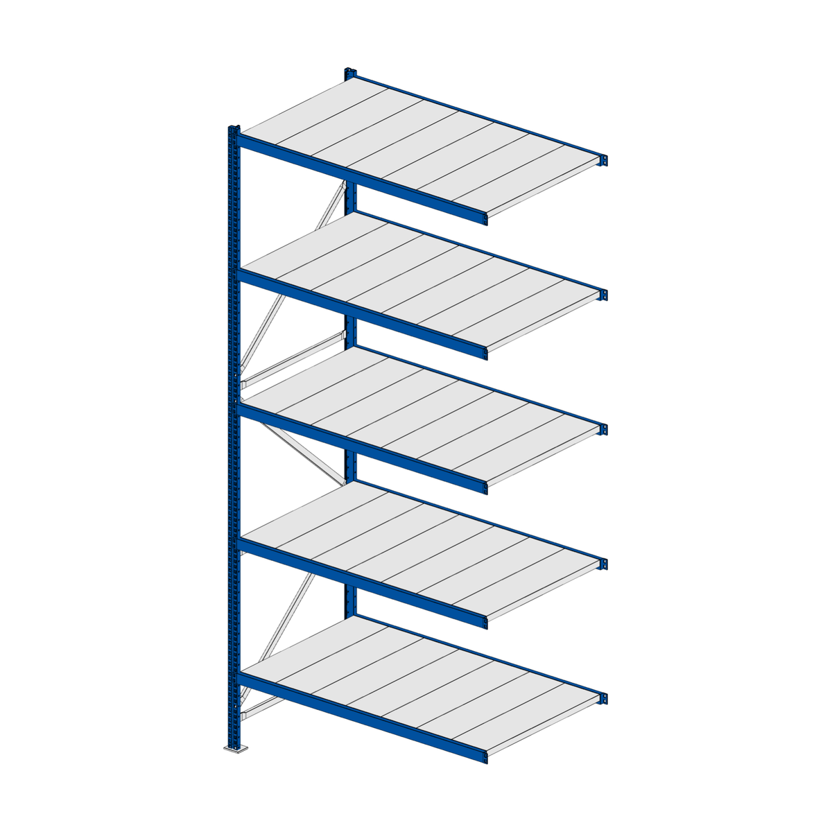 Scaffalatura MM50 modulo aggiuntivo RAL 5010 3000x1400x800 mm