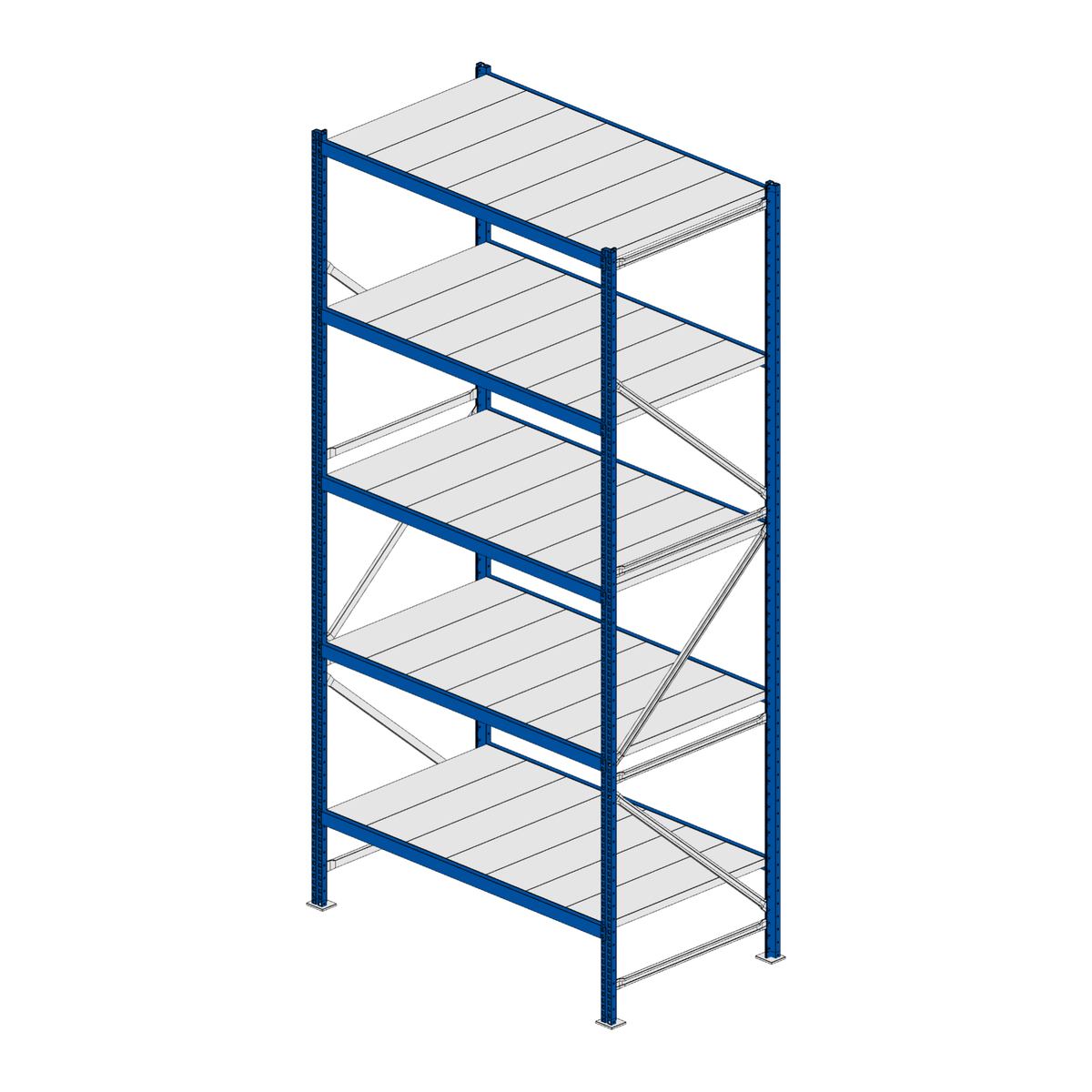 Scaffalatura MM50 modulo base RAL 5010 3000x1400x800 mm