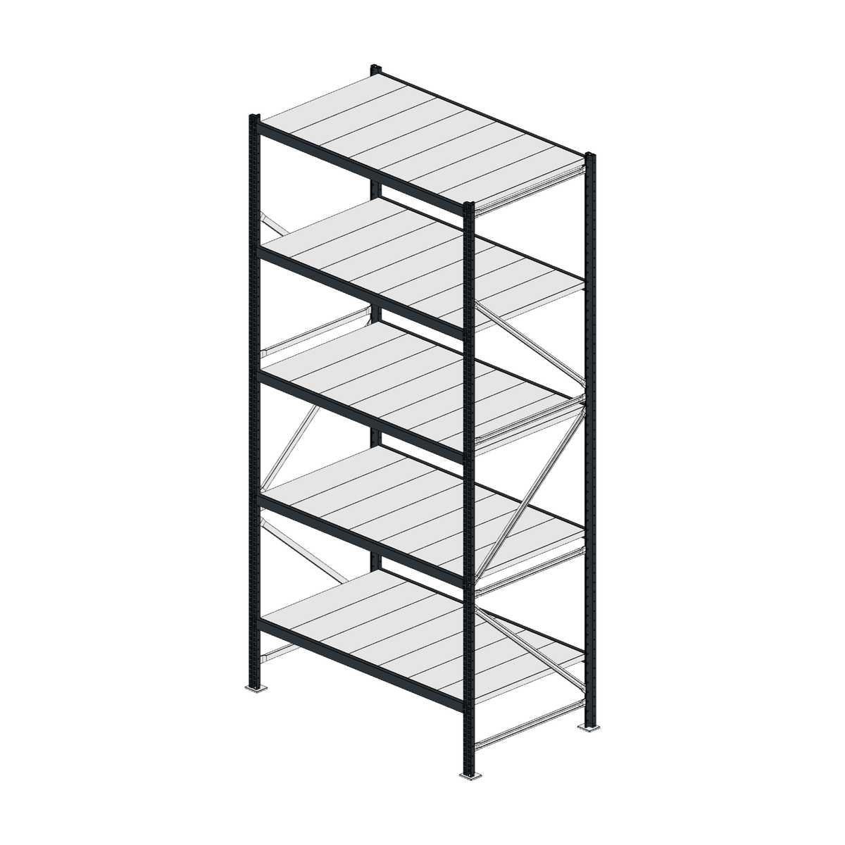 Scaffalatura MM50 modulo base RAL 7016 3000x1400x800 mm