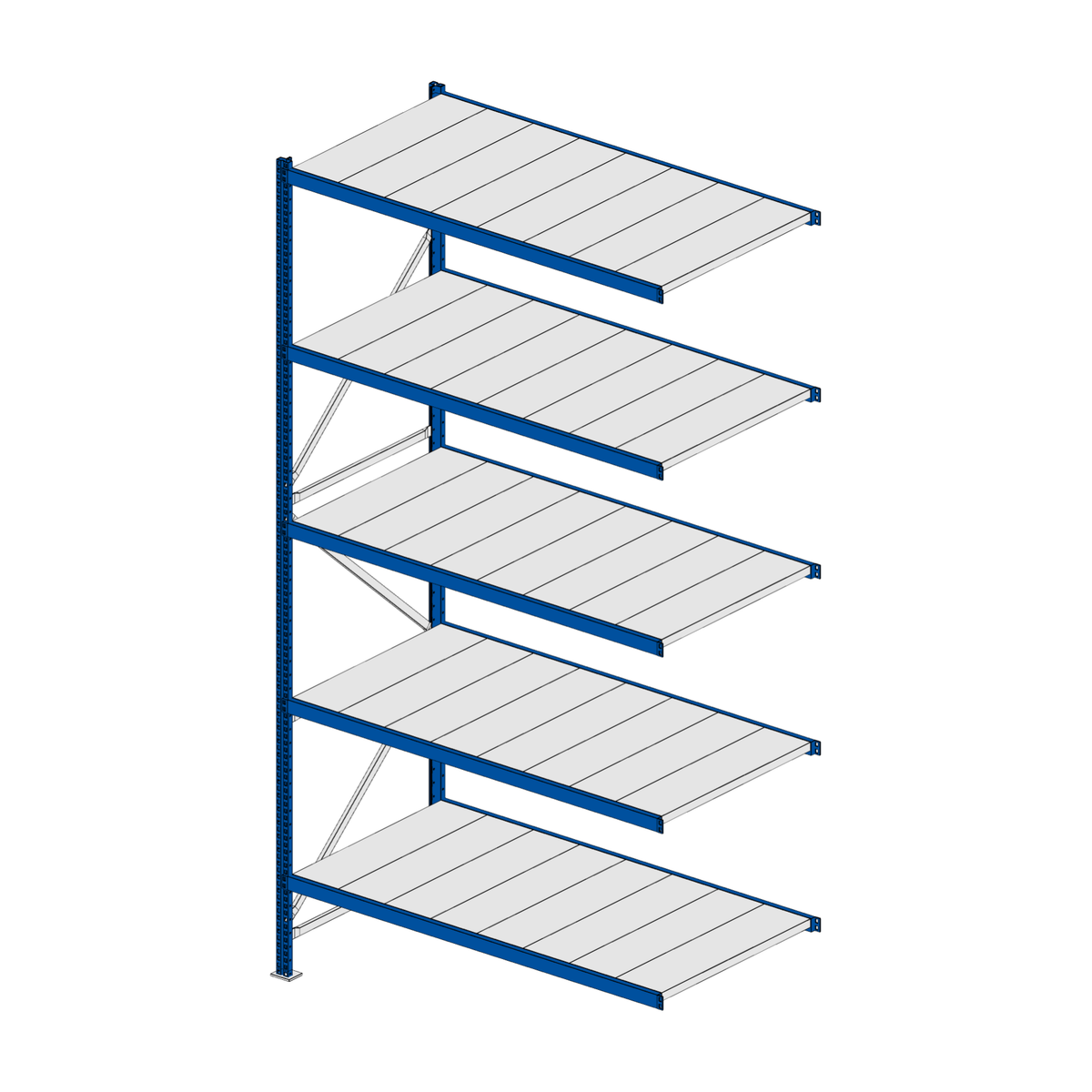 Scaffalatura MM50 modulo aggiuntivo RAL 5010 3000x1600x800 mm