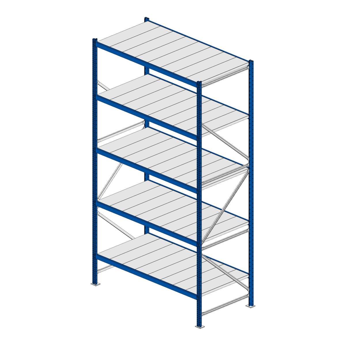 Scaffalatura MM50 modulo base RAL 5010 3000x1600x800 mm