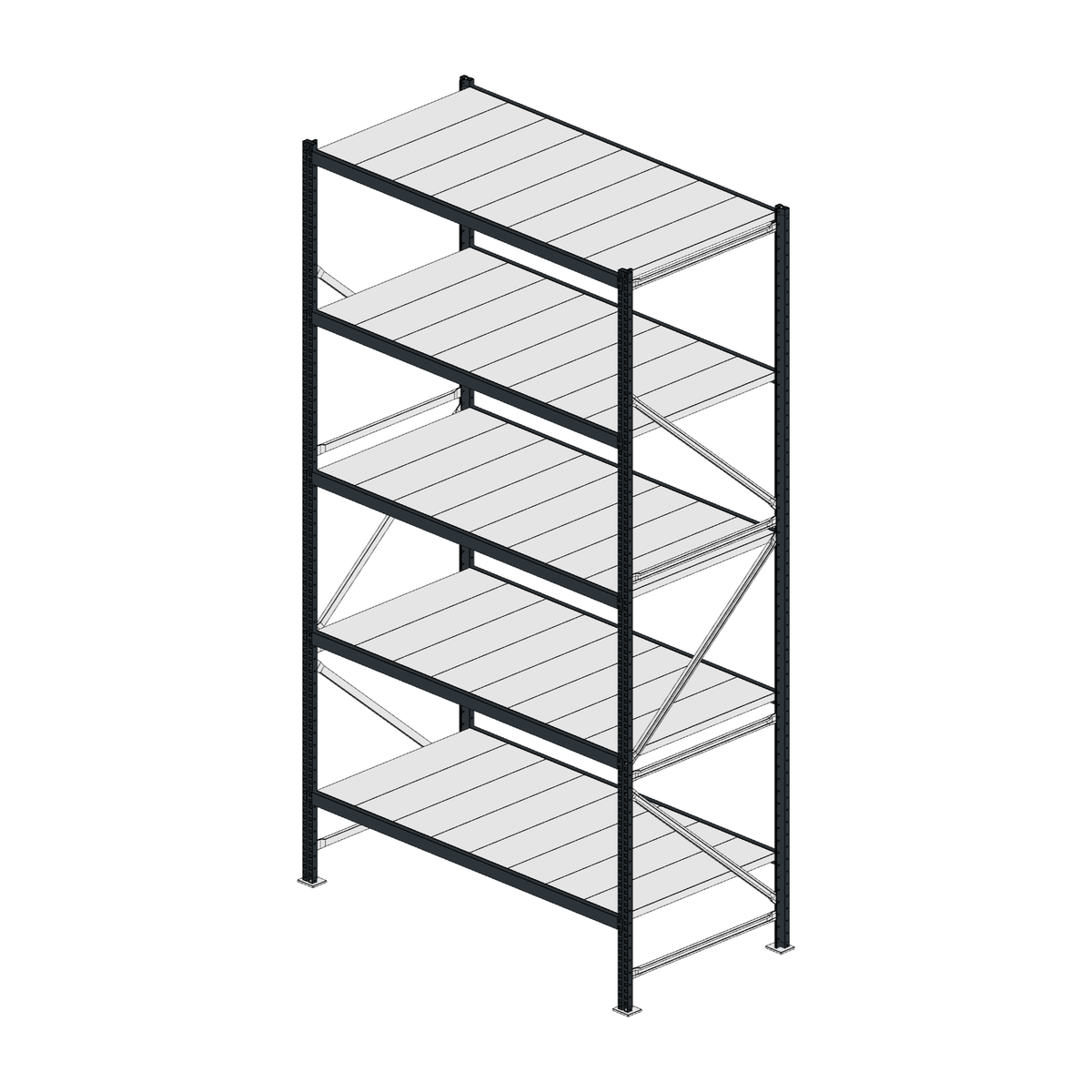 Scaffalatura MM50 modulo base RAL 7016 3000x1600x800 mm