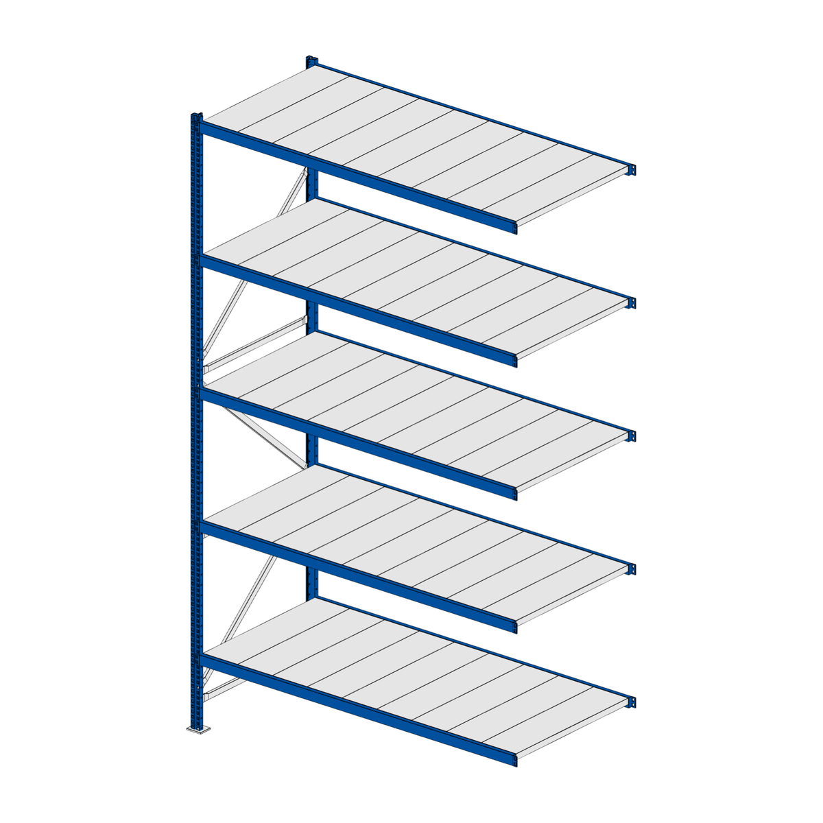 Scaffalatura MM50 modulo aggiuntivo RAL 5010 3000x1800x800 mm