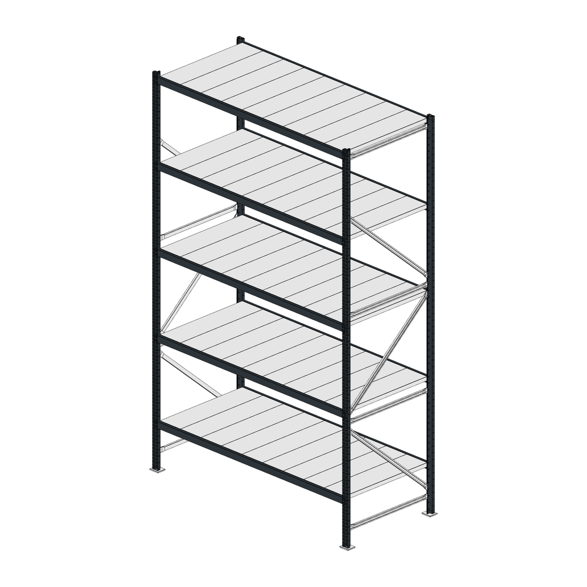 Scaffalatura MM50 modulo base RAL 7016 3000x1800x800 mm