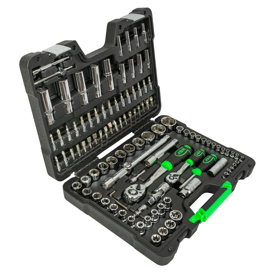 Tool case with 108 pcs polygon sockets - chrome finish