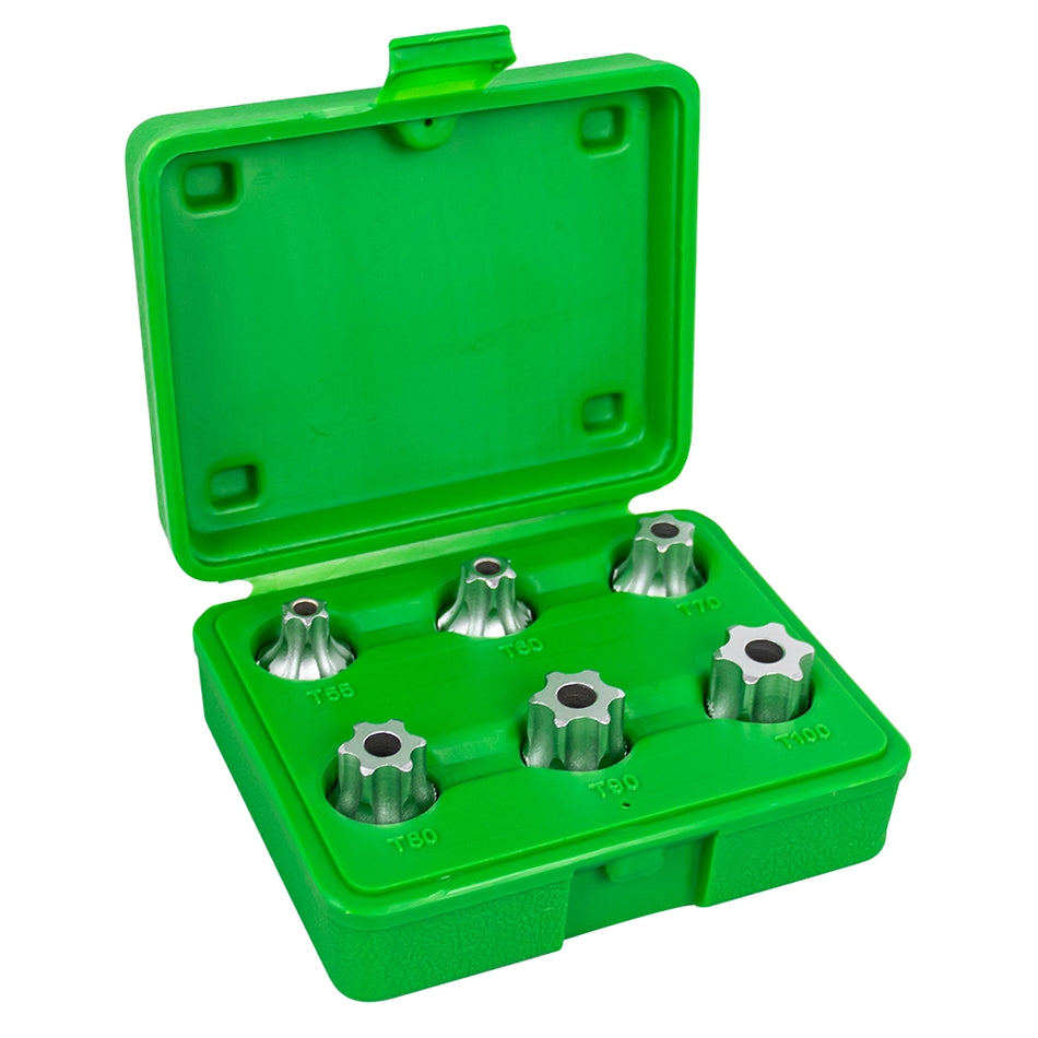 6-piece set 1/2" tamperproof torx bit