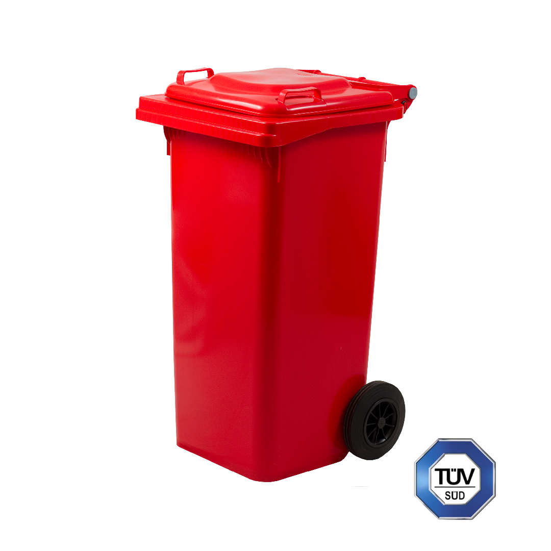 Bidone quadro raccolta differenziata con ruote, 120 Lt - Certificati TÜV - UNI EN 840