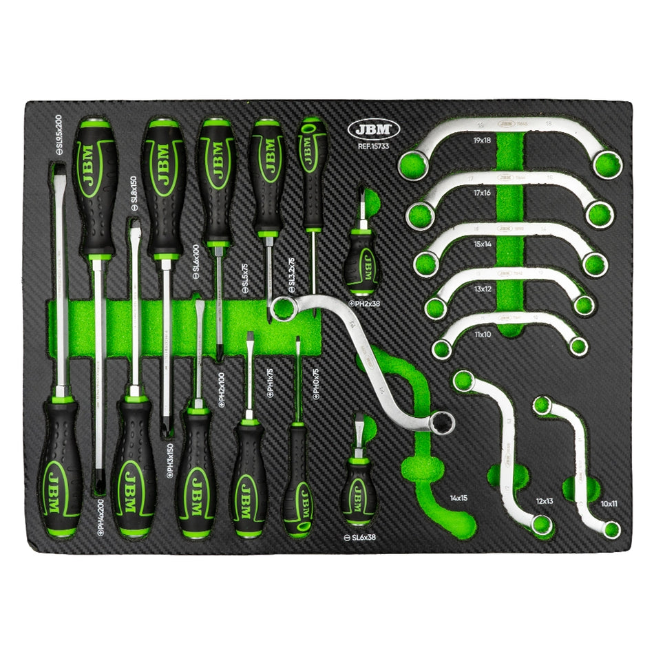 Through screwdriver, set of "c" and "s" keys in eva tray