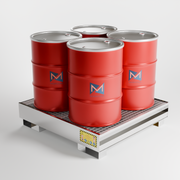 Vasca di raccolta per 4 fusti da 200 LT in acciaio inox