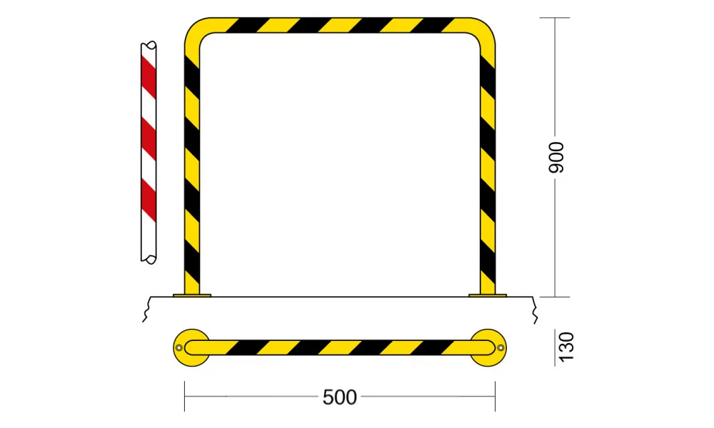 Barriera di sicurezza lineare - 500 x 900h mm