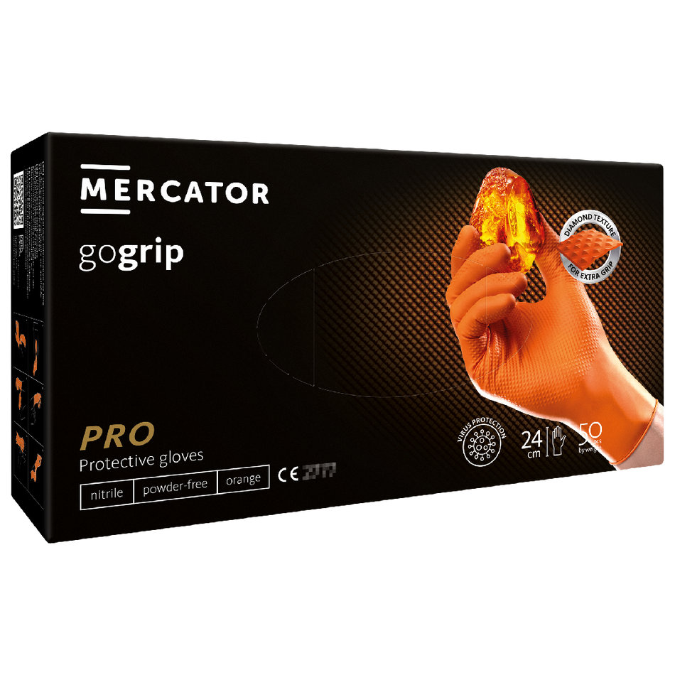 Orangefarbene Gogrip-Handschuhe 