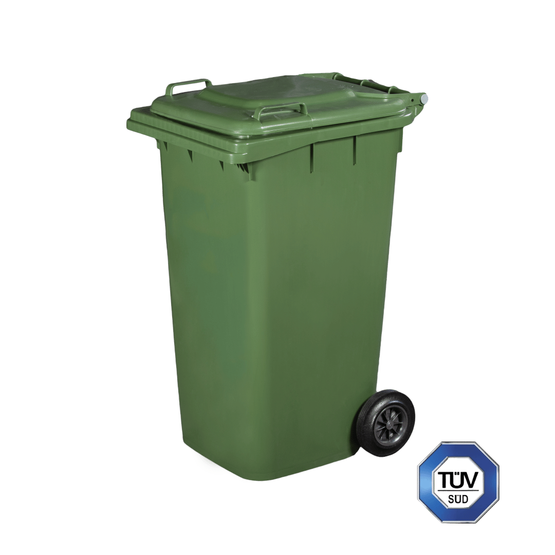 Bidone quadro raccolta differenziata con ruote, 240 Lt - Certificati TÜV - UNI EN 840