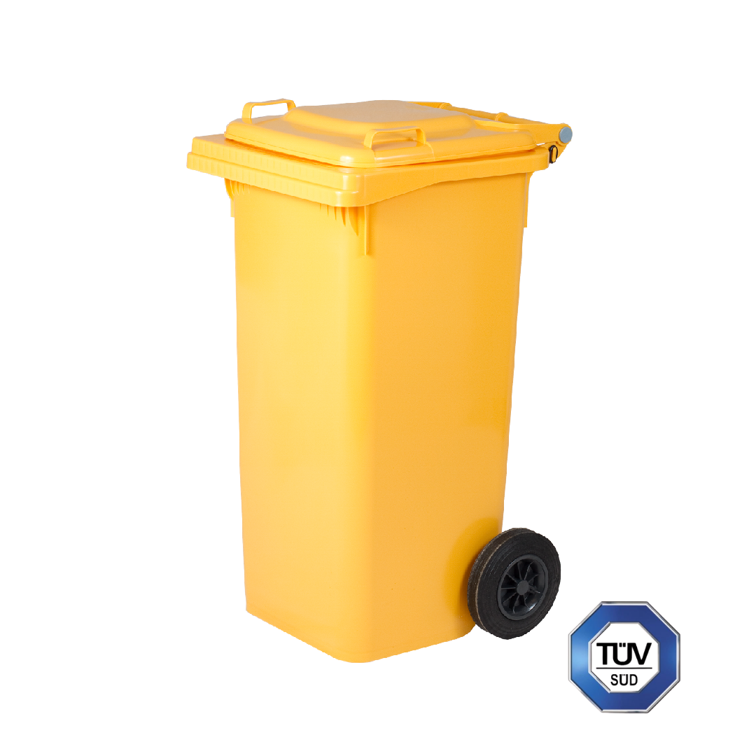 Bidone quadro raccolta differenziata con ruote, 120 Lt - Certificati TÜV - UNI EN 840