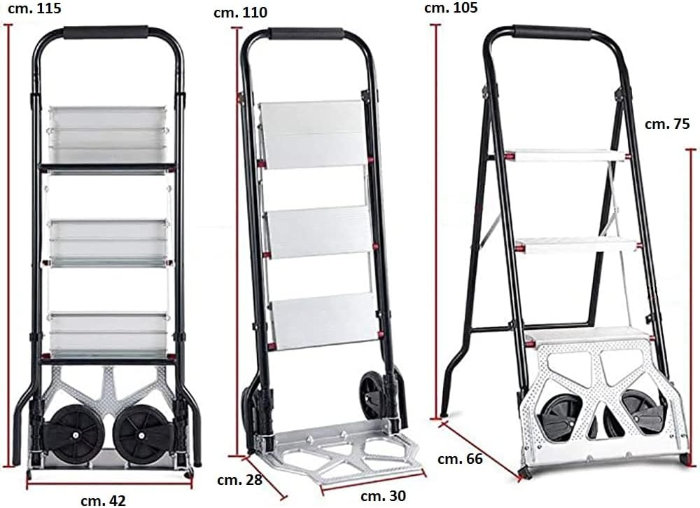 Folding Ladder with Aluminum Sack Trolley