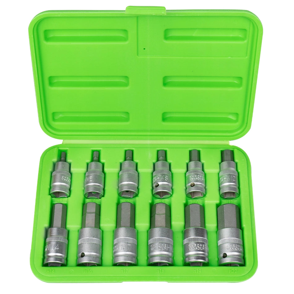 Set of 12 bits 1/2" hex bit