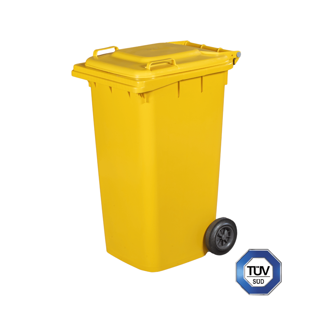 Bidone quadro raccolta differenziata con ruote, 240 Lt - Certificati TÜV - UNI EN 840