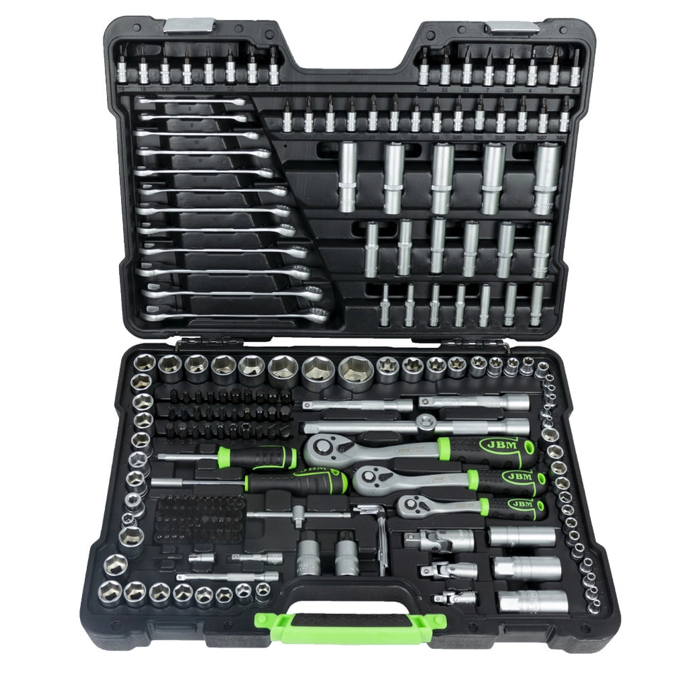 216-piece tool case with satin hex sockets