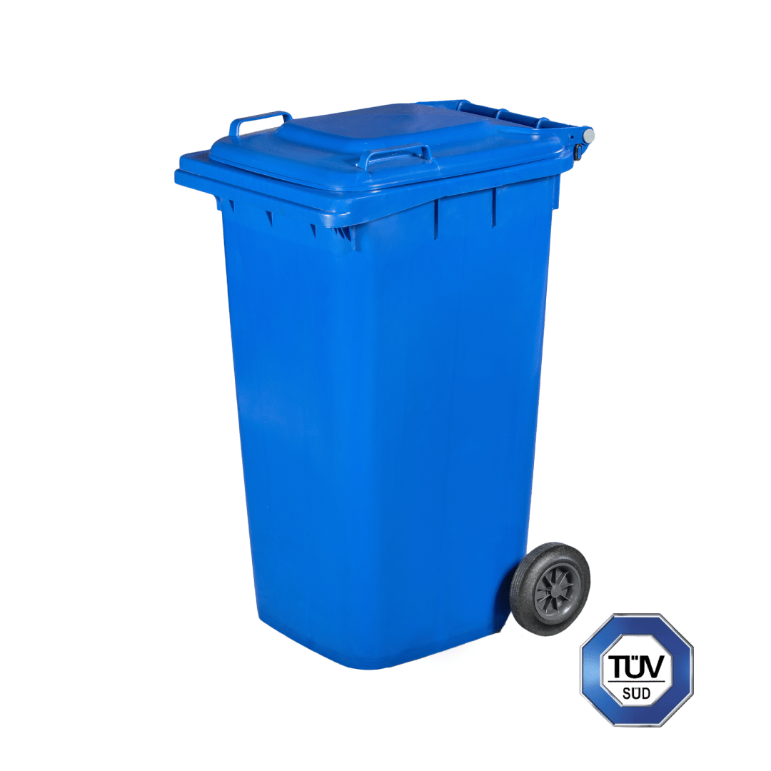 Bidone quadro raccolta differenziata con ruote, 240 Lt - Certificati TÜV - UNI EN 840
