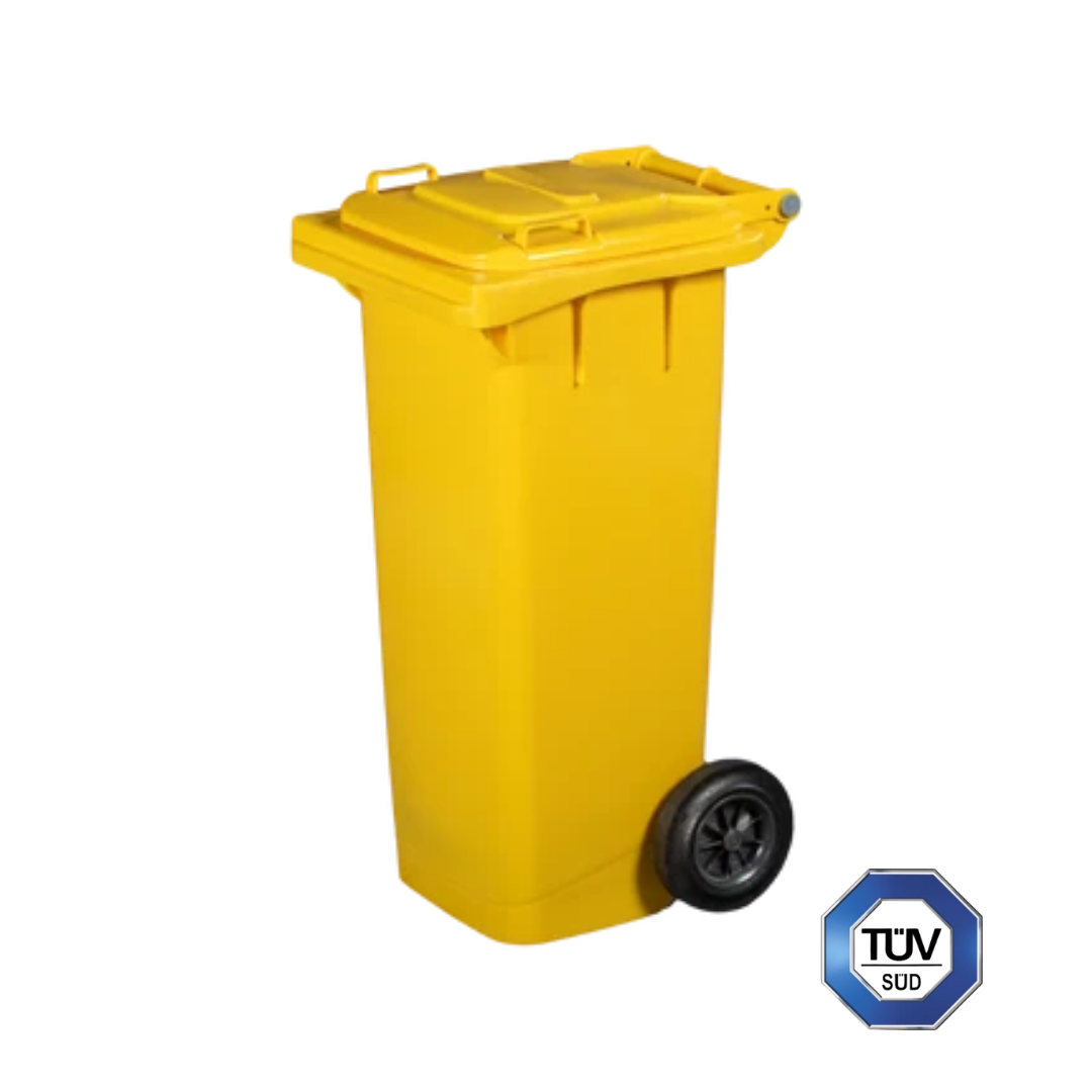 Bidone quadro raccolta differenziata con ruote, 80 Lt - Certificati TÜV - UNI EN 840