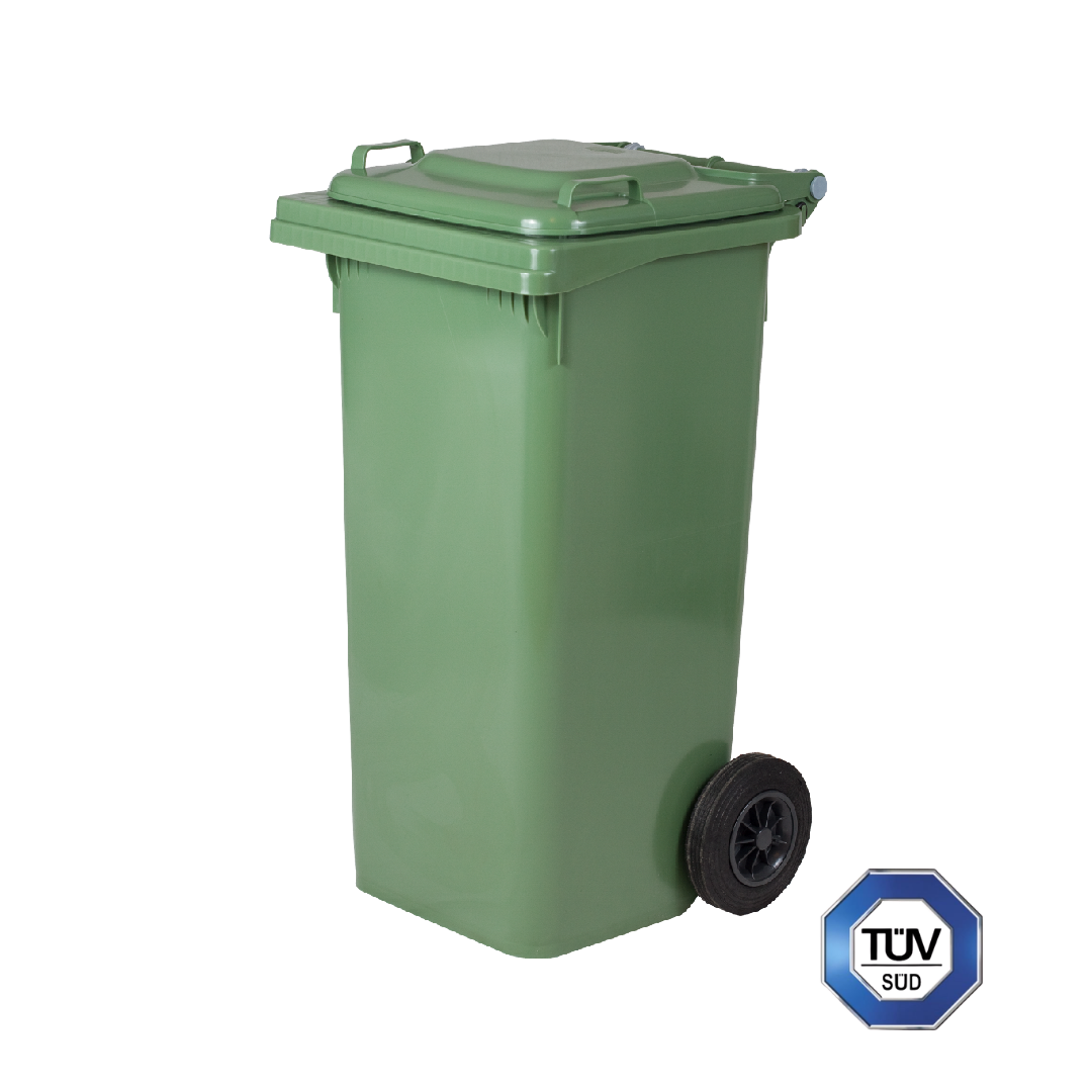 Bidone quadro raccolta differenziata con ruote, 120 Lt - Certificati TÜV - UNI EN 840