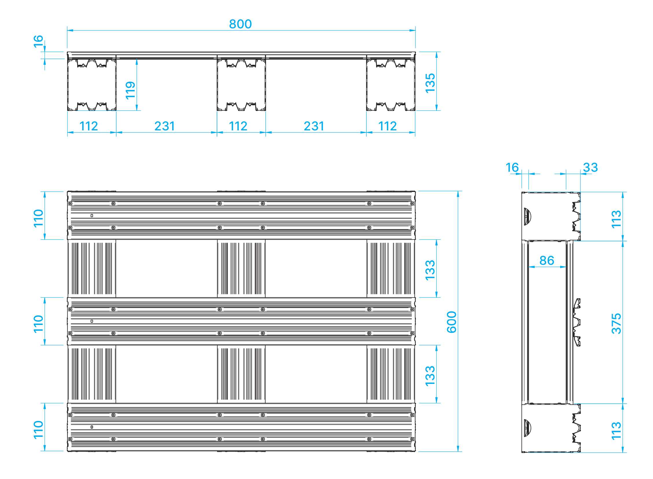 4-Way Galvanized Steel Pallet - Size 800x600 mm 