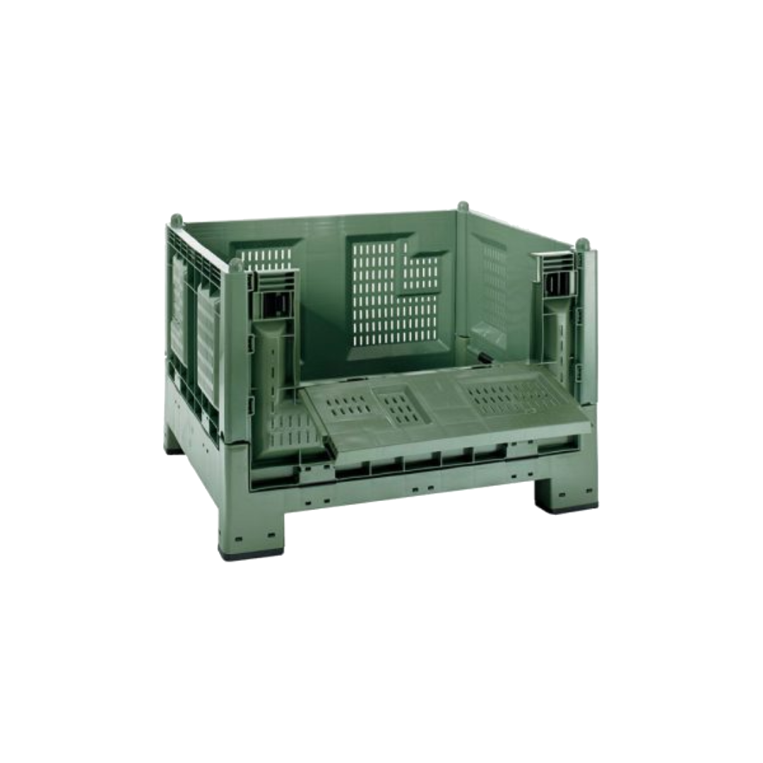 Cargo fold 700 con pareti grigliate e portello - verde alimentare