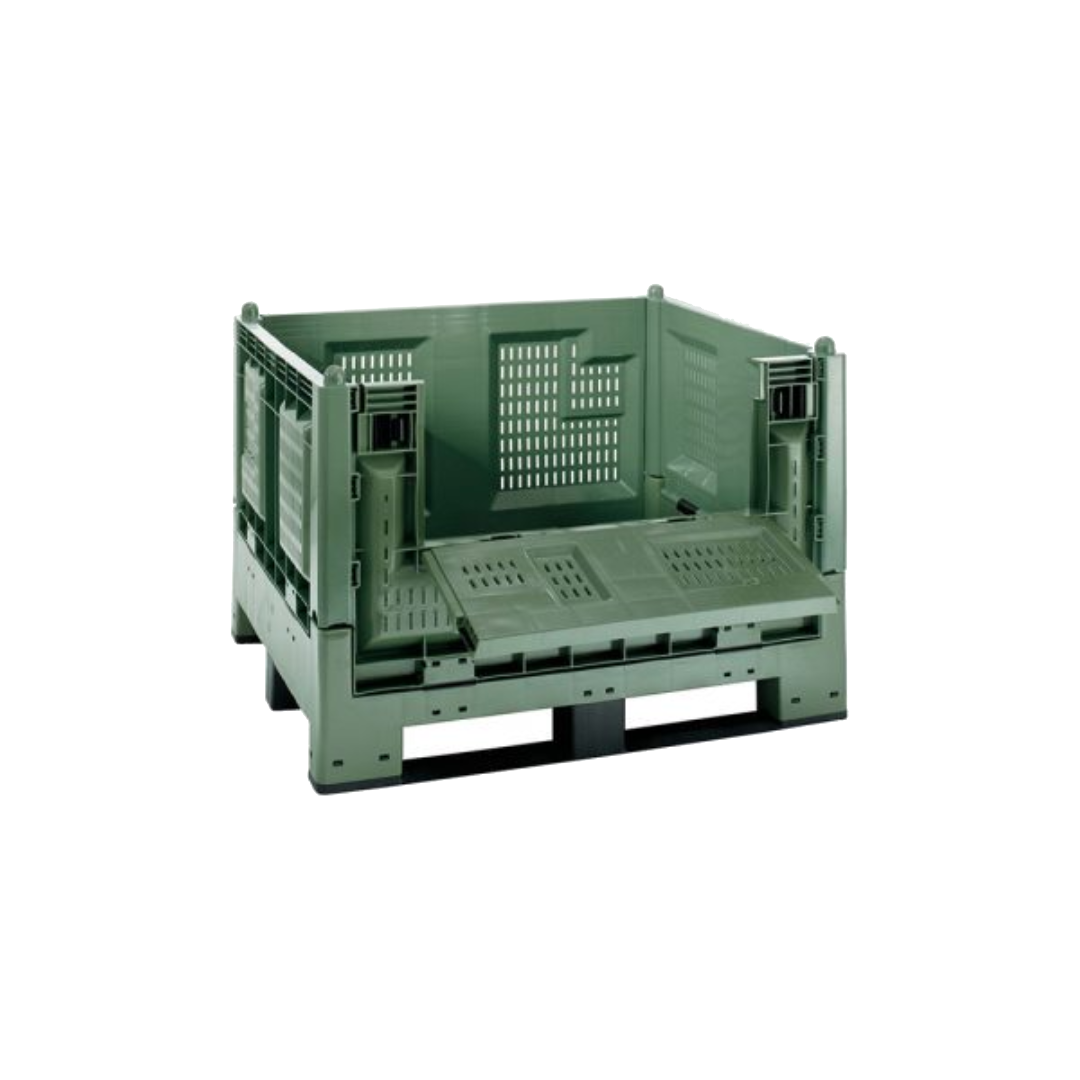 Cargo fold 700 con pareti grigliate e portello - verde alimentare