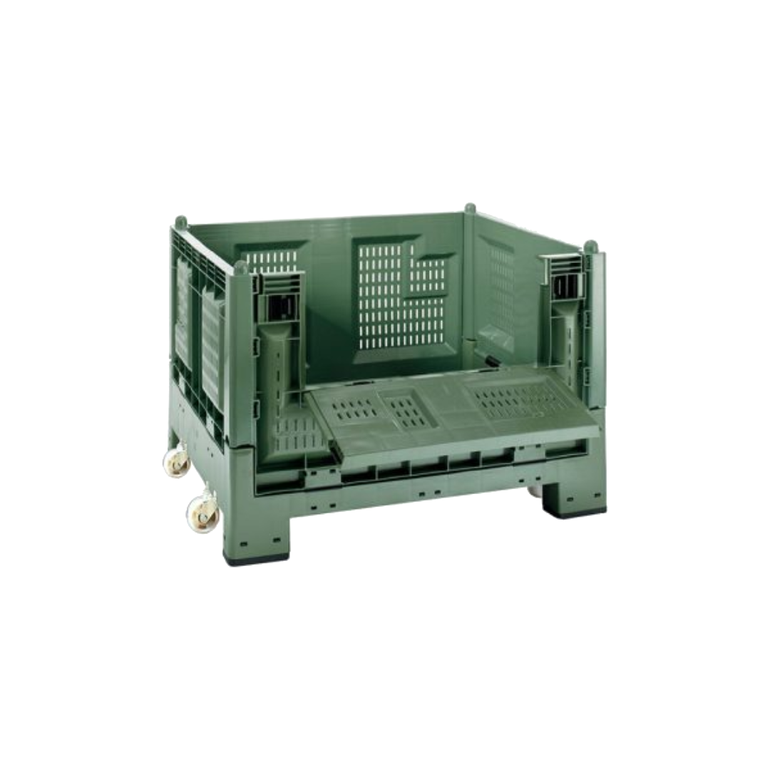 Cargo fold 700 con pareti grigliate e portello - verde alimentare