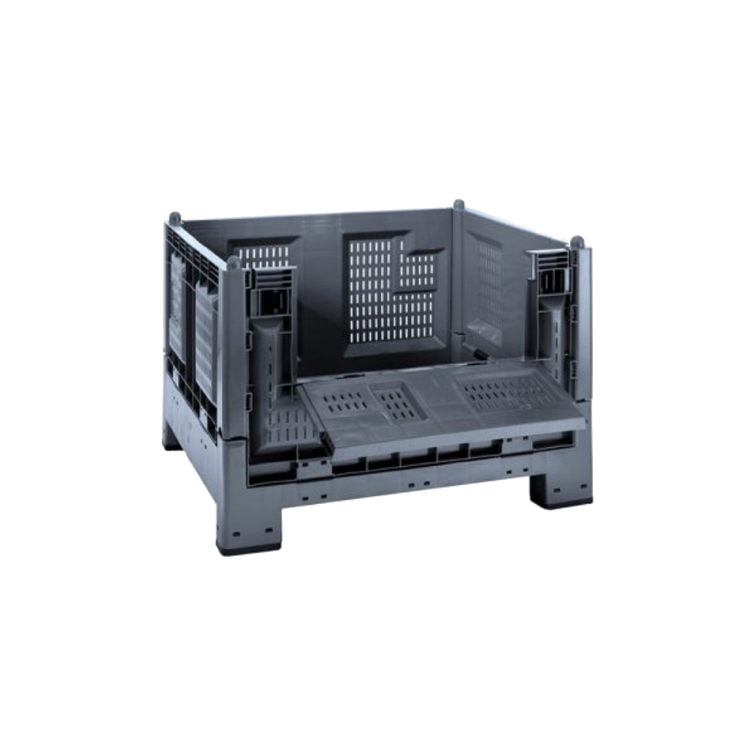 Cargo fold 700 con pareti grigliate e portello - grigio ecologico